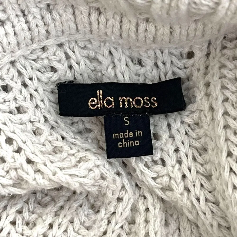 Ella Moss White Sleeveless Cowl Neck Sweater